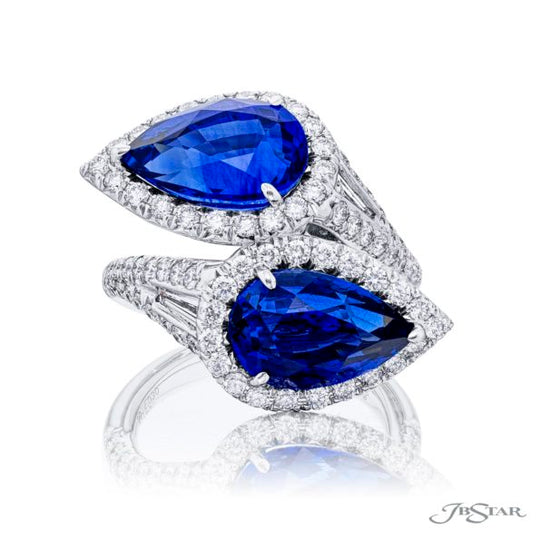 Pear-Cut Sapphire & Baguette Ring