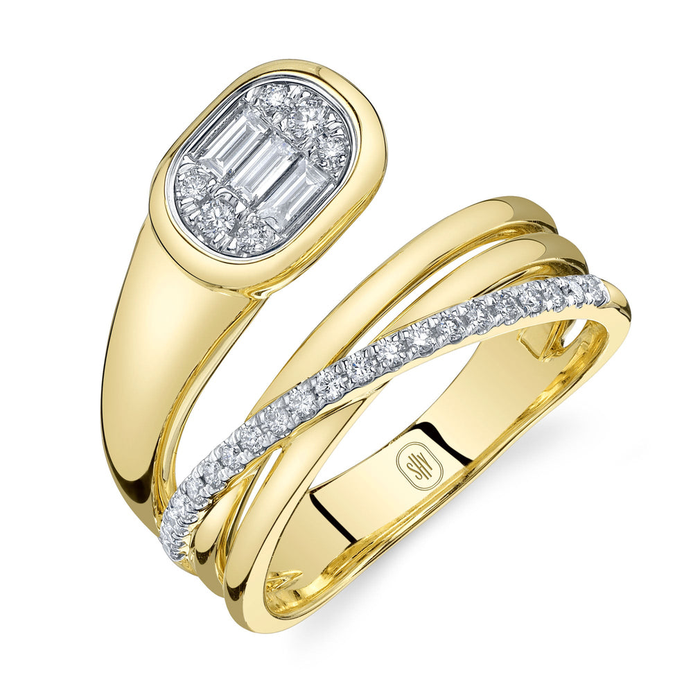 0.33CT DIAMOND BAGUETTE BRIDGE RING