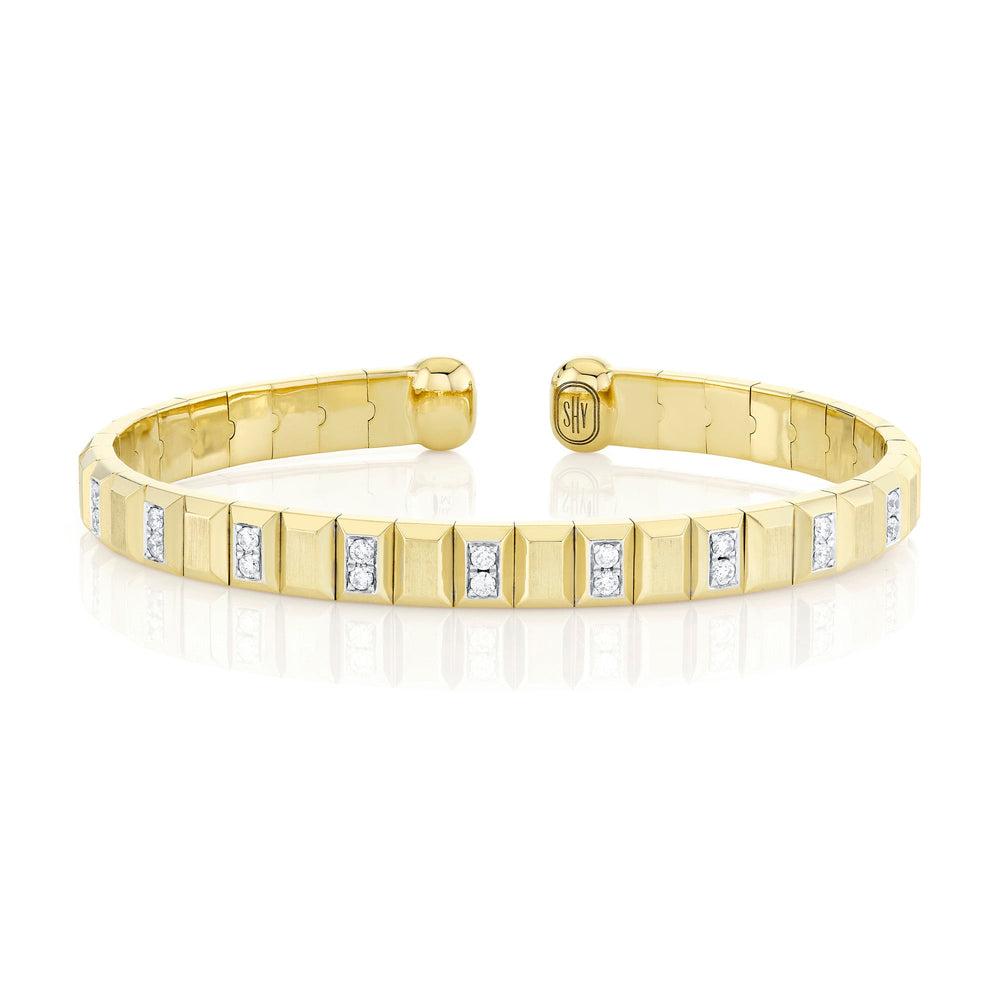 0.45CT DIAMOND GEO CUT MATTE MEN'S CUFF BRACELET