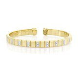 0.45CT DIAMOND GEO CUT MATTE MEN'S CUFF BRACELET