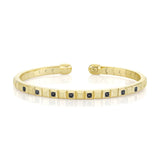 0.25CT BLACK DIAMOND GEO CUT MATTE MEN'S CUFF BRACELET