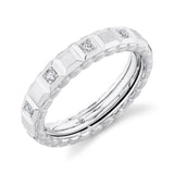 0.30CT DIAMOND GEO CUT MATTE OMNIFIT MEN'S BAND 5MM SZ 9.5-10.5