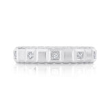 0.30CT DIAMOND GEO CUT MATTE OMNIFIT MEN'S BAND 5MM SZ 9.5-10.5
