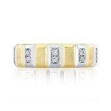 0.46CT DIAMOND GEO CUT MATTE OMNIFIT MEN'S BAND 7.1MM SZ 9.5-10.5