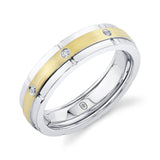 0.15CT DIAMOND MATTE OMNIFIT MEN'S BAND 5.9MM SZ 9.5-10.5