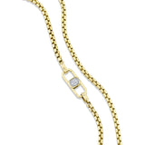 0.10CT DIAMOND MEN'S BOX CHAIN 3.4MM 22"