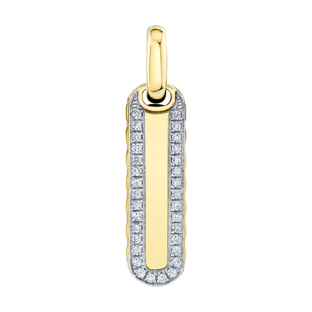0.22CT DIAMOND BAR DOG TAG PENDANT