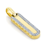 0.22CT DIAMOND BAR DOG TAG PENDANT