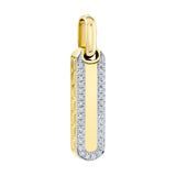 0.22CT DIAMOND BAR DOG TAG PENDANT