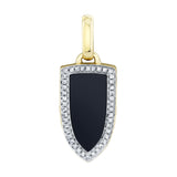 0.12CT DIAMOND & 1.01CT BLACK ONYX PENDANT