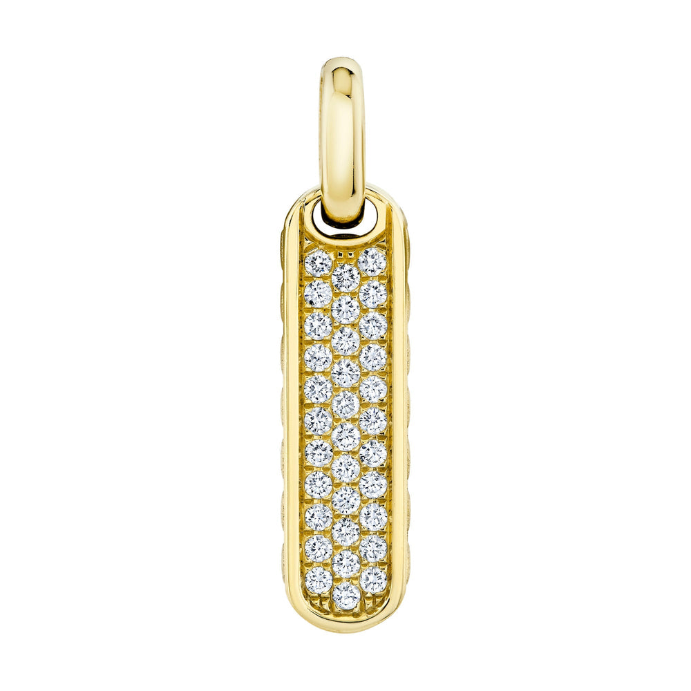 0.48CT DIAMOND BAR DOG TAG PENDANT