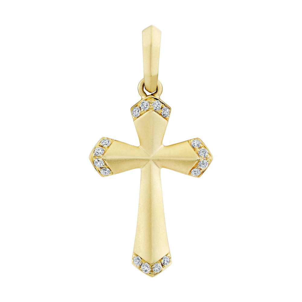 0.22CT DIAMOND CROSS MATTE PENDANT