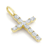 1.55CT DIAMOND EMERALD CROSS PENDANT