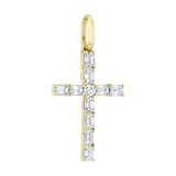 1.55CT DIAMOND EMERALD CROSS PENDANT
