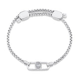 ODYX BRACELET 0.10CT DIAMOND MEN'S BOX CHAIN WITH ICON LUMERIA LOCK 6.5-9