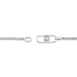ODYX BRACELET 0.10CT DIAMOND MEN'S BOX CHAIN WITH ICON LUMERIA LOCK 6.5-9