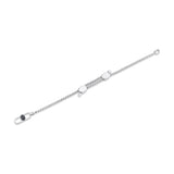 ODYX BRACELET 0.21CT BLACK DIAMOND MEN'S BOX CHAIN WITH ICON LOCK 6.5-9"