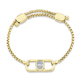 ODYX BRACELET 0.20CT DIAMOND MEN'S BOX CHAIN WITH LARGE ICON LUMERIA LOCK 6.5-9