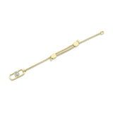 ODYX BRACELET 0.20CT DIAMOND MEN'S BOX CHAIN WITH LARGE ICON LUMERIA LOCK 6.5-9