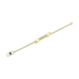 ODYX BRACELET 0.21CT BLACK DIAMOND MEN'S BOX CHAIN WITH ICON LOCK 6.5-9"