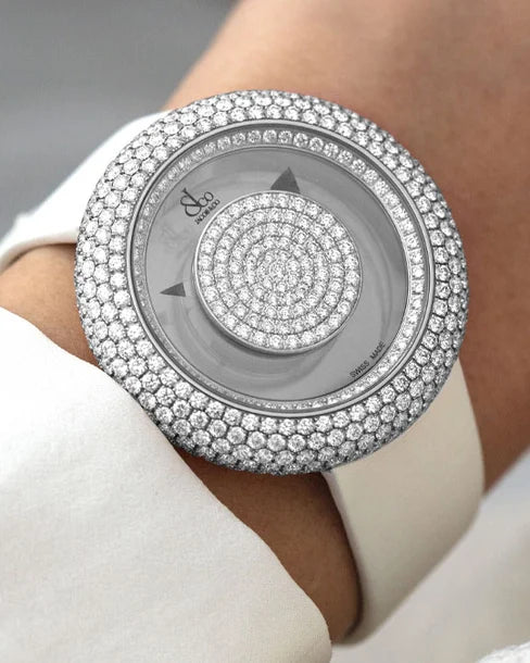 Brilliant Mystery Pave Diamonds White Gold 38mm Watch