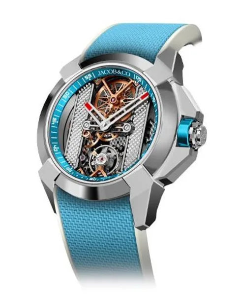 Jacob & Co  Epic X Stainless Steel Light Blue Inner Ring 44 mm Watch