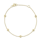 0.13CT 7" BEZEL-SET DIAMOND STATION BRACELET