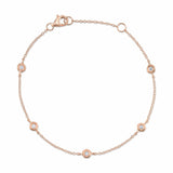 0.13CT 7" BEZEL-SET DIAMOND STATION BRACELET