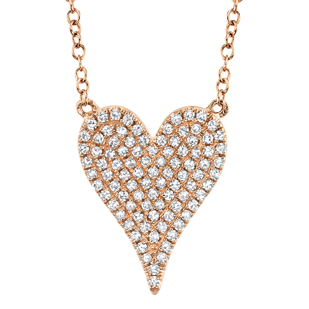 0.21CT DIAMOND PAVE HEART NECKLACE