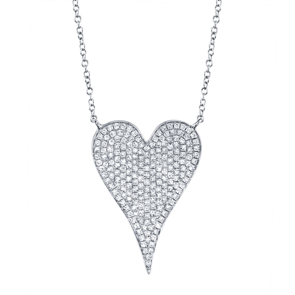 0.43CT DIAMOND PAVE HEART NECKLACE