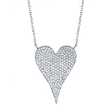 0.43CT DIAMOND PAVE HEART NECKLACE