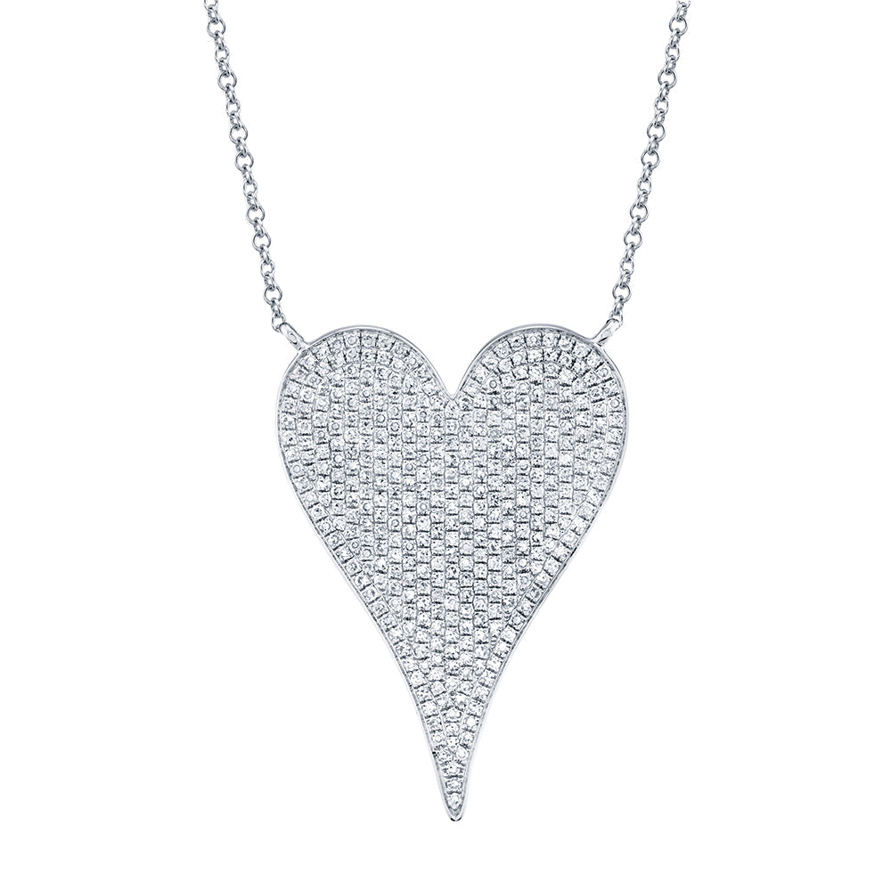 0.83CT DIAMOND PAVE HEART NECKLACE