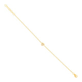 0.04CT DIAMOND PAVE HEART BRACELET