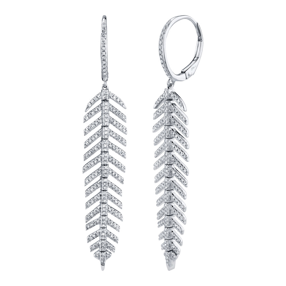 0.60CT DIAMOND FEATHER EARRING