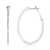 0.44CT DIAMOND BAGUETTE OVAL HOOP EARRING