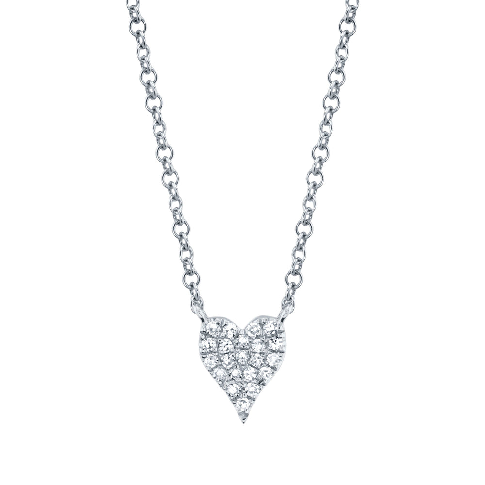0.05CT DIAMOND PAVE HEART NECKLACE