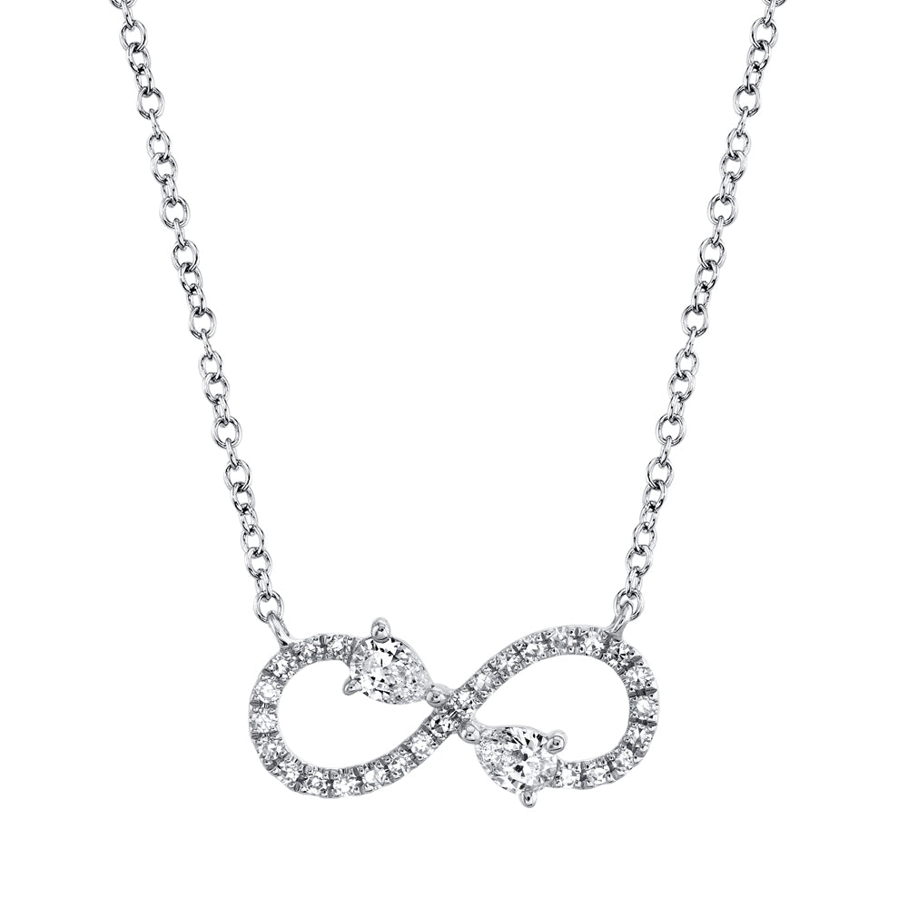 0.22CT DIAMOND PEAR INFINITY NECKLACE