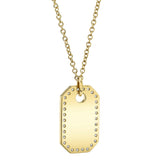 0.40CT DIAMOND DOG TAG NECKLACE