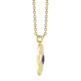 0.23CT BLACK & WHITE DIAMOND & 0.15CT BLUE SAPPHIRE EYE NECKLACE