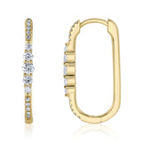 0.29CT DIAMOND OVAL HOOP EARRING