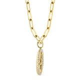 0.43CT DIAMOND BEZEL STAR PAPER CLIP LINK NECKLACE