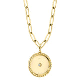 0.43CT DIAMOND BEZEL STAR PAPER CLIP LINK NECKLACE