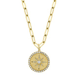 0.43CT DIAMOND BEZEL STAR PAPER CLIP LINK NECKLACE