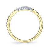 0.22CT DIAMOND RIBBED RING