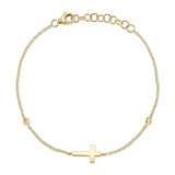 0.03CT DIAMOND BEZEL CROSS BRACELET