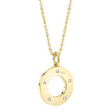 0.24CT DIAMOND CIRCLE FACETED BALL CHAIN NECKLACE