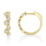 0.84CT DIAMOND BEZEL HOOP EARRING