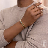 0.45CT DIAMOND GEO CUT MATTE MEN'S CUFF BRACELET