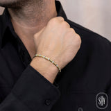 0.45CT DIAMOND BAGUETTE GEO CUT MATTE MEN'S CUFF BRACELET