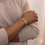 0.43CT DIAMOND MATTE MEN'S CUFF BRACELET
